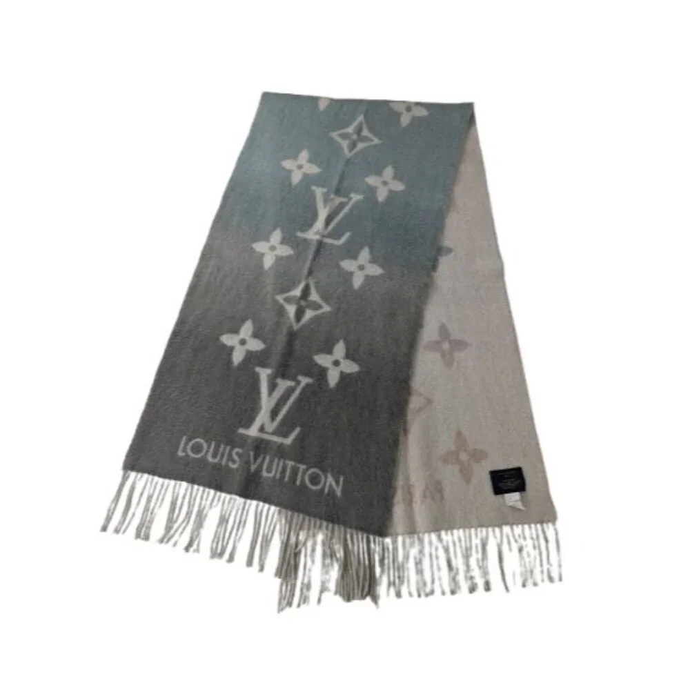Louis Vuitton LV Logo Reykjavik Scarf Gradients 100%Cashmere Made in Italy - Picture 1 of 11